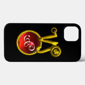 CAPRICORN GOLD ZODIAC SIGN RED RUBY MONOGRAM Case-Mate iPhone HÜLLE (Rückseite (Horizontal))