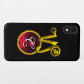 CAPRICORN GOLD ZODIAC SIGN RED RUBY MONOGRAM Case-Mate iPhone HÜLLE (Rückseite (Horizontal))