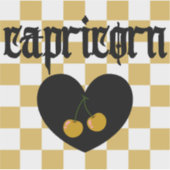 Capricorn Gothic Aesthetic Checkered Cherry Art Aufkleber (Vorderseite)