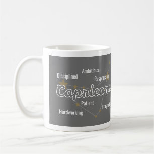Capricorn Gray Watercolor Astrologie Zodiac Zeiche Kaffeetasse