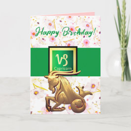 Capricorn Happy Birthday Card Karte