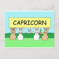 Capricorn Happy Geburtstag Cartoon Bunnies.