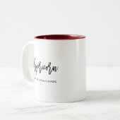 Capricorn Horoscope Modern Birthday Script Zodiac Zweifarbige Tasse (Vorderseite Links)