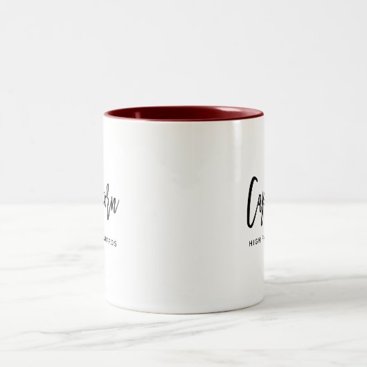 Capricorn Horoscope Modern Birthday Script Zodiac Zweifarbige Tasse (Mittel)