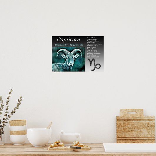 Capricorn Horoscope Zodiac-Zeichen Poster (Küche)