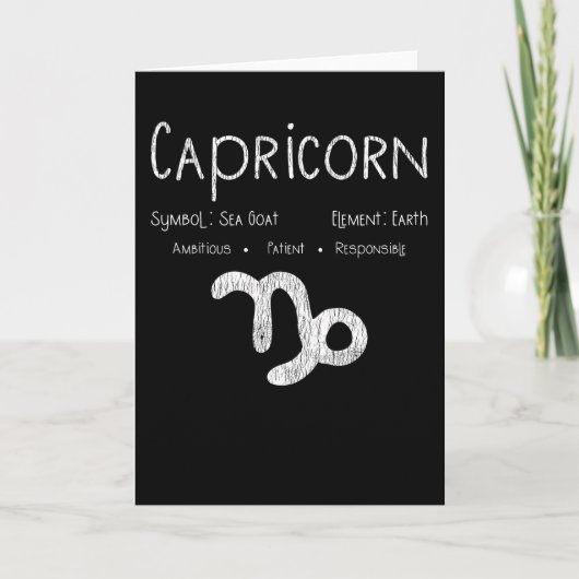 Capricorn Horoskop Astrologie Star Geburt Karte (Vorderseite)