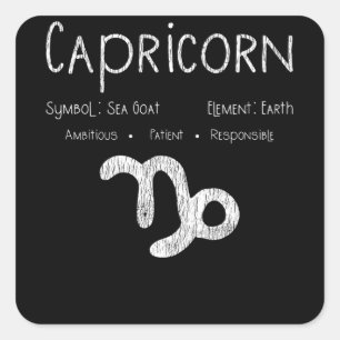 Capricorn Horoskop Astrologie Star Geburt Quadratischer Aufkleber