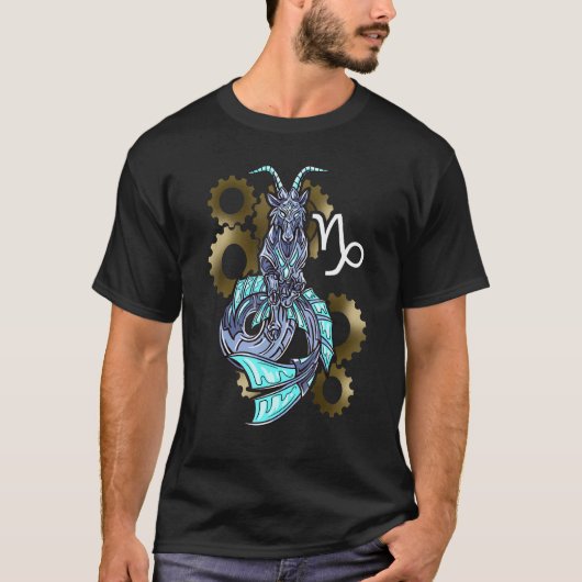 Capricorn Horoskop Inspiriert Capricorn Symbol Rel T-Shirt (Vorderseite)