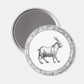 Capricorn in einem Zodiakring Magnet (Vorderseite/Rückseite)