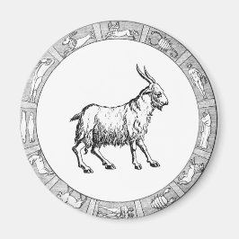 Capricorn in einem Zodiakring Magnet