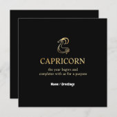 Capricorn Jahr beginnt und endet mit uns anpassbar Einladung (Vorne/Hinten)