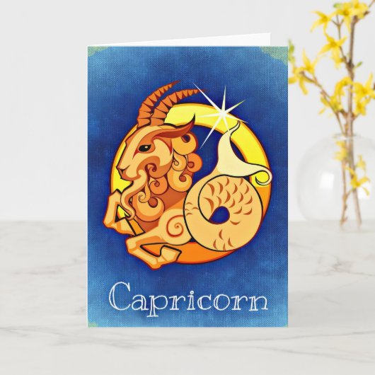 Capricorn Karte (Gelbe Blume)