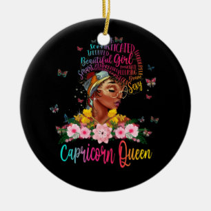 Capricorn Königin Black Women Persistent schön Keramik Ornament