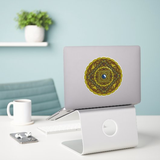 Capricorn Mandala Contour Sticker (Laptop auf Schreibtisch)