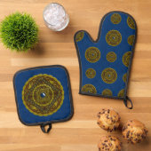 Capricorn Mandala Ofenhandschuh & Topflappen-Set (Oben Unten)