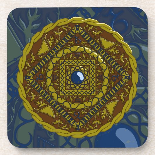Capricorn Mandala Square Untersetzer (Vorderseite)