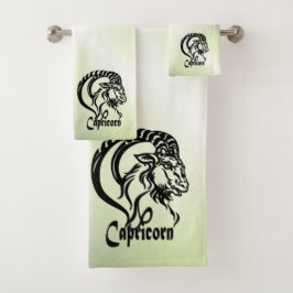 Capricorn-Meerziege Zodiac Green Badhandtuch Set