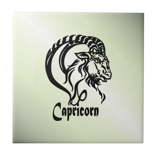 Capricorn-Meerziege Zodiac Green Fliese (Vorderseite)