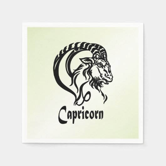 Capricorn-Meerziege Zodiac Green Serviette (Vorderseite)