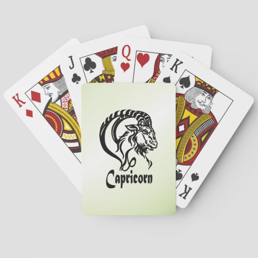 Capricorn-Meerziege Zodiac Green Spielkarten (Rückseite)