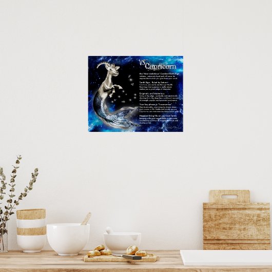 Capricorn-Merkmale Poster (Küche)