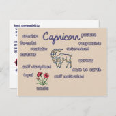 Capricorn-Merkmale Zodiac-Karte Postkarte (Vorne/Hinten)