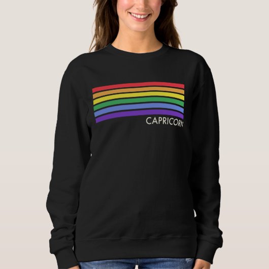 Capricorn Mimimalist Basic Subtle Gay Pride Rainbo Sweatshirt (Vorderseite)