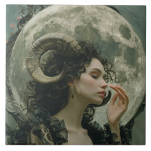 Capricorn Moon Astrologie Zodiac Keramik Tile