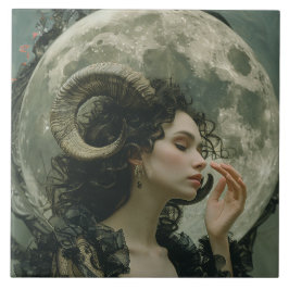 Capricorn Moon Astrologie Zodiac Keramik Tile Fliese