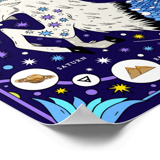 Capricorn: "Mountain Ambition" Zodiac Poster (Ecke)