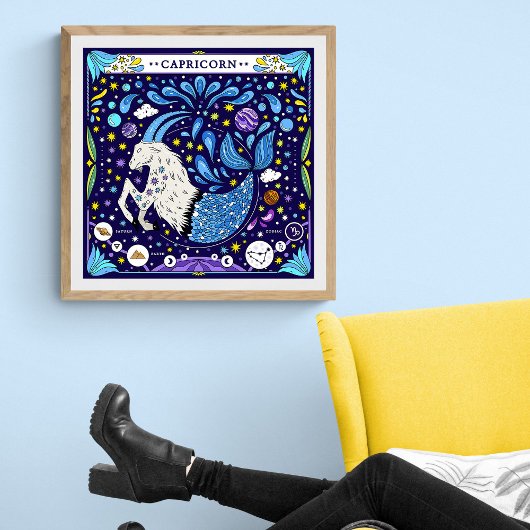 Capricorn: "Mountain Ambition" Zodiac Poster