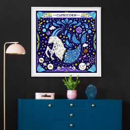 Capricorn: "Mountain Ambition" Zodiac Poster