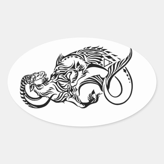 Capricorn Ovaler Aufkleber (Vorderseite)