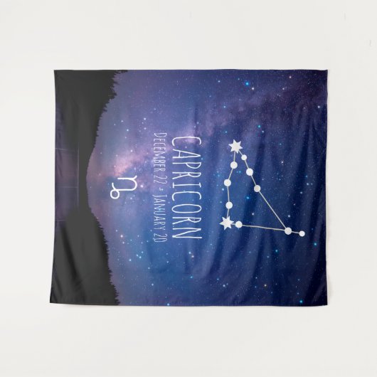 Capricorn | Personalisierte Astrologie Wandteppich (Vorderseite (Horizontal))