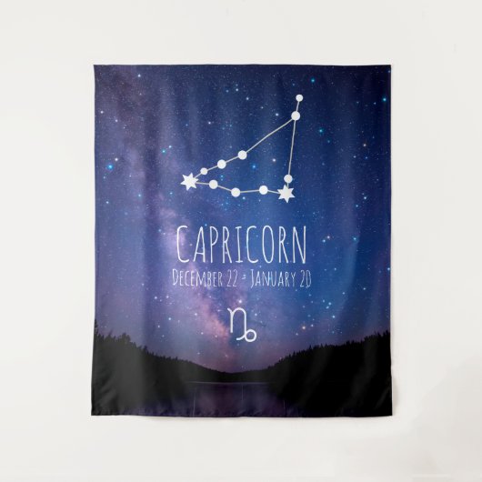Capricorn | Personalisierte Astrologie Wandteppich (Vorderseite)
