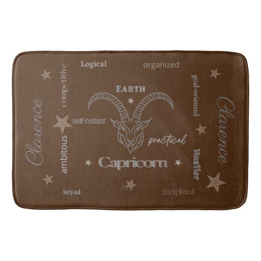Capricorn Personality Brown Bath Mat Badematte (Vorderseite)