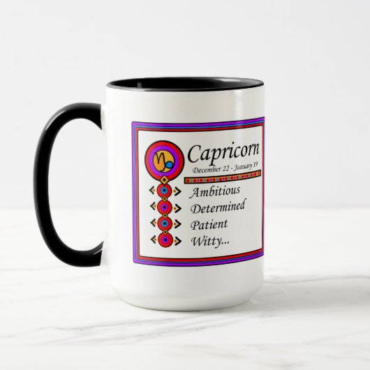 Capricorn Personality Tracks Designer Tasse (Links)