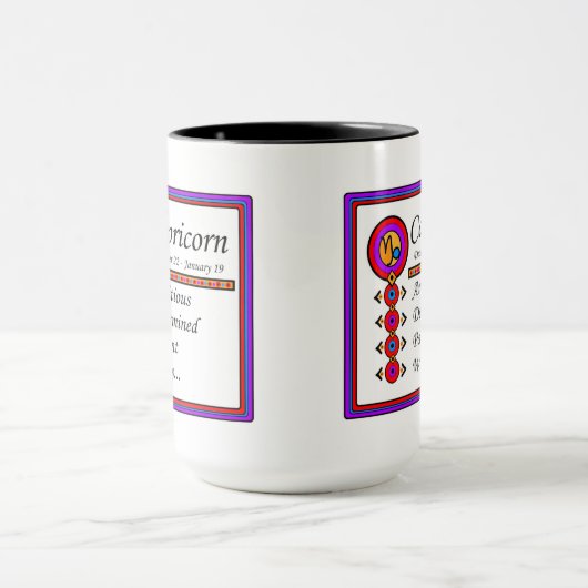 Capricorn Personality Tracks Designer Tasse (Zentrum)