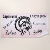 Capricorn Pink Zodiac Strandtuch (Vorderseite)