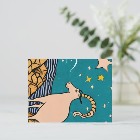 Capricorn Postkarte (Stehend Vorderseite)