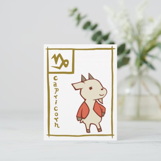Capricorn Postkarte (Stehend Vorderseite)
