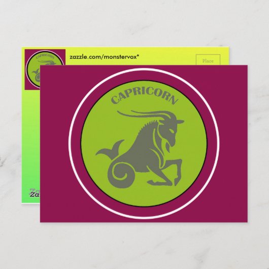 Capricorn Postkarte (Vorne/Hinten)