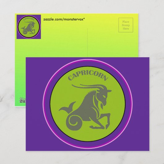 Capricorn Postkarte (Vorne/Hinten)