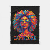 Capricorn Queen Afro Art African American Women Zo Fleecedecke (Vorderseite)