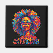Capricorn Queen Afro Art African American Women Zo Magnet (Vorne)