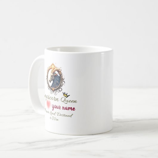 Capricorn Queen Personalisiert Kaffeetasse (Vorderseite Links)