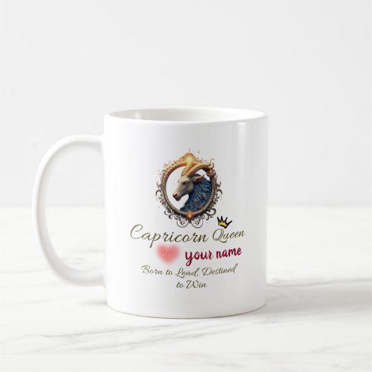 Capricorn Queen Personalisiert Kaffeetasse (Links)