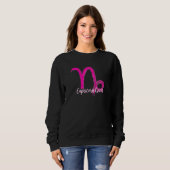 Capricorn Queen Symbol Rosa Sweatshirt (Vorne ganz)