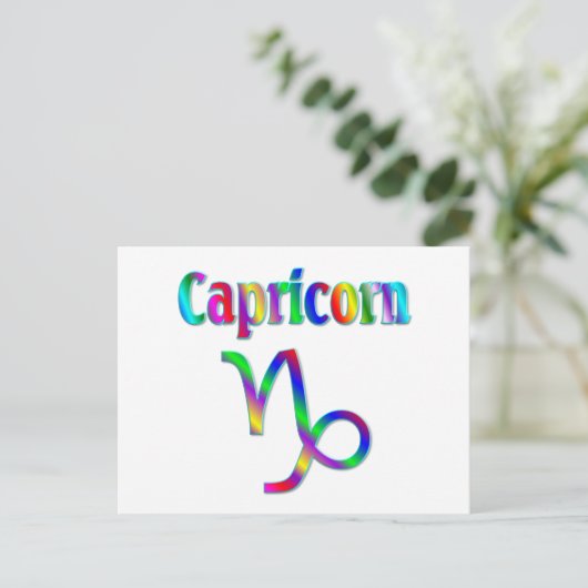 Capricorn Rainbow Postkarte (Stehend Vorderseite)