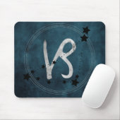Capricorn Schwarz-Silber-Zodiakkonstellation aquam Mousepad (Mit Mouse)